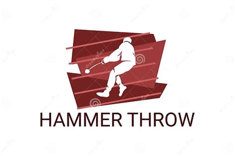 Hammer Throw Sport Vector Line Icon Hammer Throw Stance Stock Vector