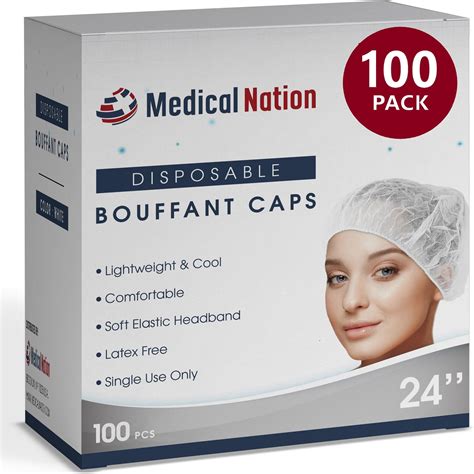 Disposable Bouffant Hair Net Caps Spun Bounded Poly