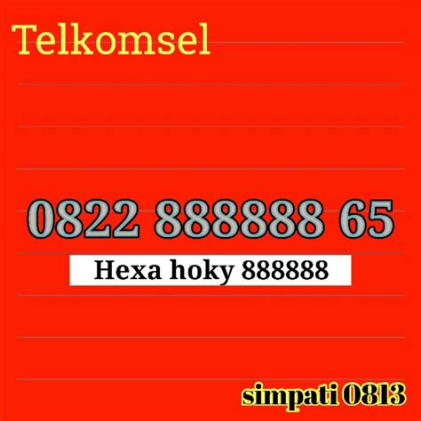 Jual Nomor Cantik Simpati Hexa 888888 Nomor Hoky Nomor Angka Besar