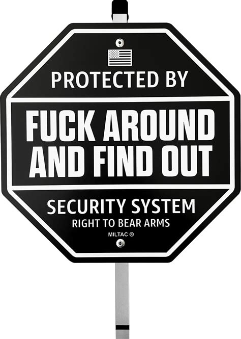 Amazon FAFO Security Sign Fuck Around And Find Out Sign With Metal Stake Protected By