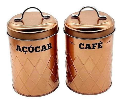 Kit Latas Coffee Sugar Lata A Car Caf Vintage Metal Retro