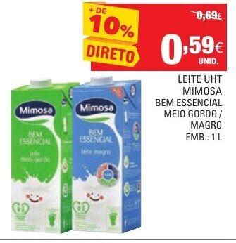 Promo O Leite Uht Mimosa Bem Essencial Meio Gordo Magro L Em Continente