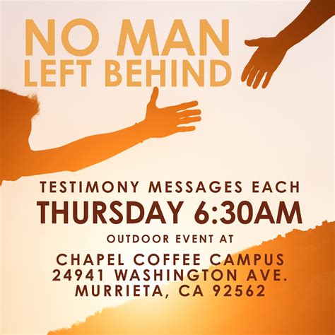 No Man Left Behind Men S Group The Chapel Campus Lily Kelly