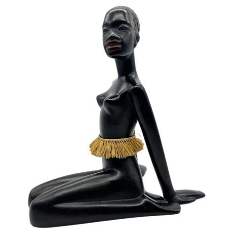 African Woman Figurine Sculpture By Leopold Anzengruber Austria Vienna