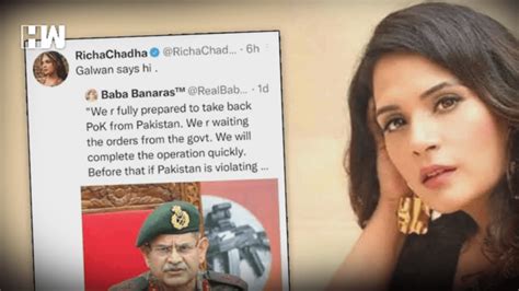 Bjp Demands Police Case Against Richa Chadha For Galwan Tweet Hw