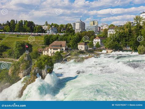 The Rhine Falls Waterfall In Switzerland As Seen From The Laufen Castle