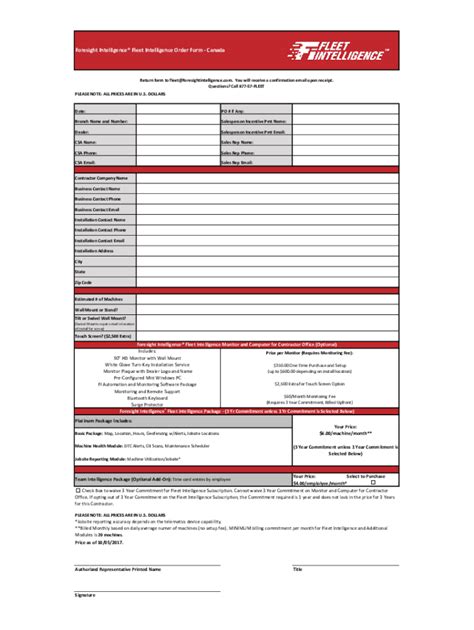 Fillable Online Form Designed For Heavy Equipment Fleets Fax Email