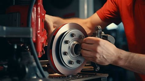 Premium Photo A Photo Of A Mechanics Hands Adjusting A Brake Caliper