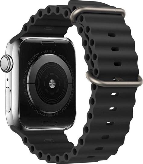 PASEK DO APPLE WATCH 42 44 45 49 SILIKONOWY WZÓR 1 CZARNA Opinie i