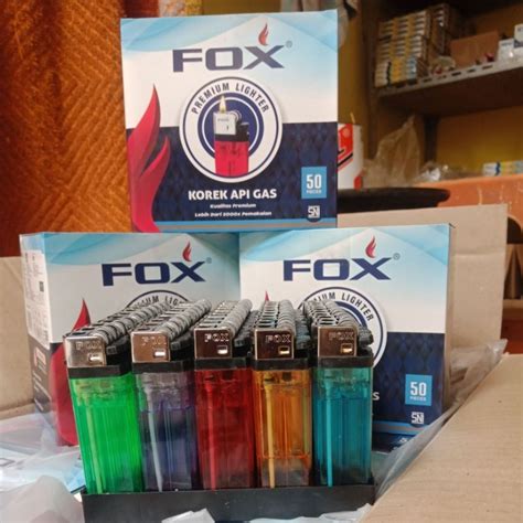 Jual KOREK API GAS RODA FOX 1BOX ISI 50 PCS KUALITAS PREMIUM HARGA