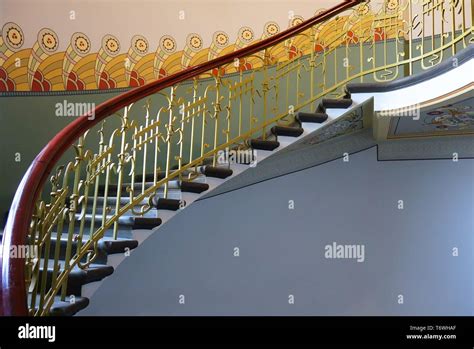 Spiral Staircase In The Art Nouveau Style Stock Photo Alamy