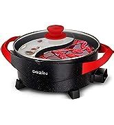 Amazon Dezin Hot Pot Electric With Divider L Double Flavor Shabu Shabu Pot Dual Sided