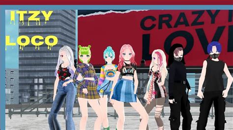 Mmd Itzy Loco Gumi Luka Ia Miku Haku And Backup Dancers Youtube