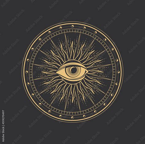 Esoteric magic symbol, occult, mystic alchemy and astrology, vector ...