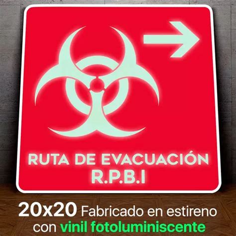 Señalamiento Ruta Evacuacion Rpbi Der Fotoluminiscente 20x20 MercadoLibre