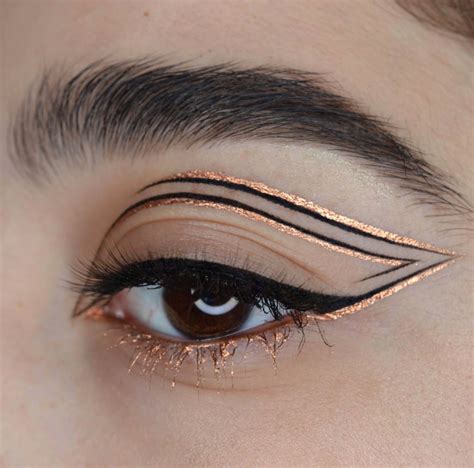 Graphic Copper Makeup Beauty No Eyeliner Makeup Makeup Eyeliner