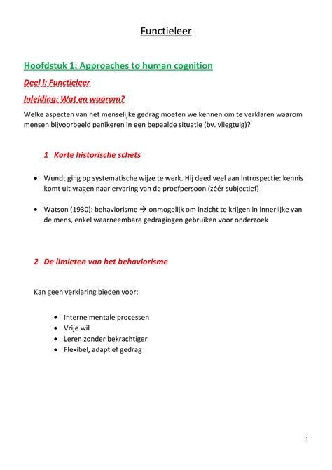 Functieleer Samenvatting Officieel Samenvatting College