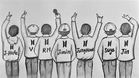 Bts Drawing Bts Members Drawings Bts Drawing Easy Step By Step