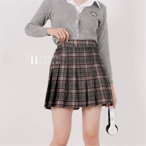 Jual Mi Na Rok Rempel Korea Premium Korean Plaid Pleated Mini Skirt Rok