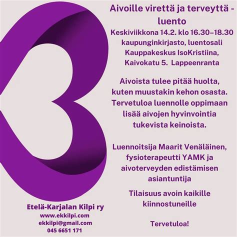 Lähellä fi Aivoille vireyttä ja terveyttä luento