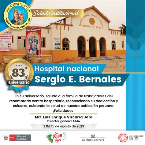 Saludo Institucional Aniversario Hospital Nacional Sergio E Bernales