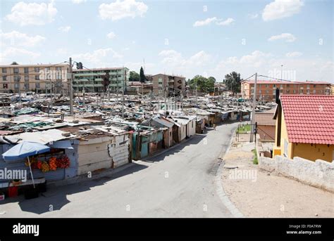 Shacks In Alexandra Township Johannesburg Gauteng South Africa Stock