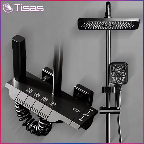 Tisas Stainless Steel Piano Key Design Shower Set For Bathroom Hot And Cold Complete Shower Set
