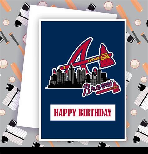 Braves Atlanta Braves Fan Baseball Team Card Baseball Greeting Card