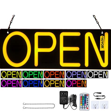 Vevor Led Open Sign 22 X 20 Neon Open Sign For Business Multiple Flashing And Color Modes