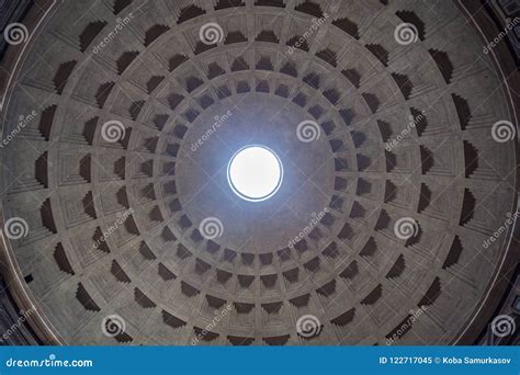 Interior View of the Dome of the Pantheon in Rome, Italy Stock ...