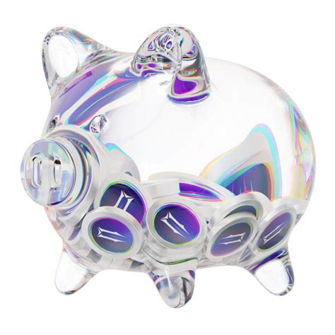 Free Illuvium Ilv Clear Glass Piggy Bank With Decreasing Piles Of