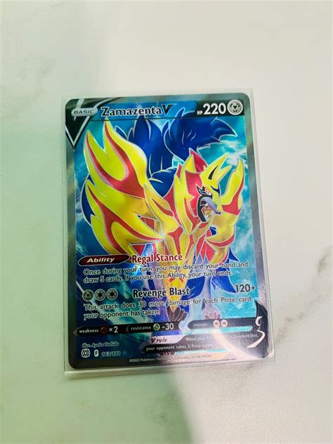 Zamazenta V Full Art Brilliant Stars Pokemon TCG Card Hobbies Toys