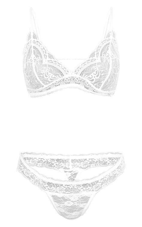 White Basic Lace Bra Lingerie Prettylittlething