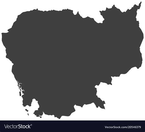 Map Of Cambodia Royalty Free Vector Image Vectorstock