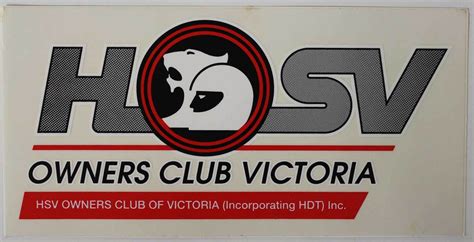 Hsv Owners Club Of Vic Sticker Decal Holden Genuine Nos