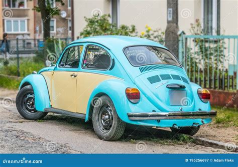 Old Vintage Light Blue Vw Beetle 1300 Ccm Parked Editorial Photography