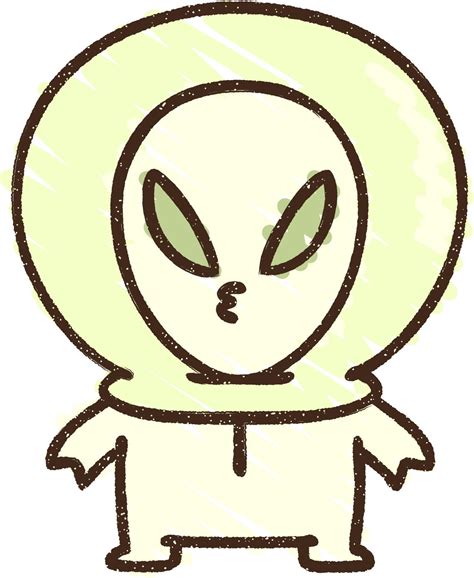 Cute Alien Chalk Drawing 9814767 Vector Art at Vecteezy