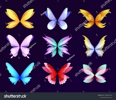 Different Wings Fairy Butterfly Bird Angel Stock Vector (Royalty Free ...