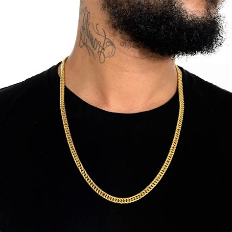 Cordão Banhado A Ouro Masculino - Corrente Cordão Masculino Elo Duplo 6mm Banhada Ouro 18k | Shopee Brasil