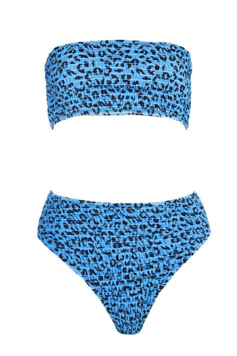 Luigi 3119206 Set Bikini Animal Print Με Ενίσχυση Ψηλόμεσο Μπλε