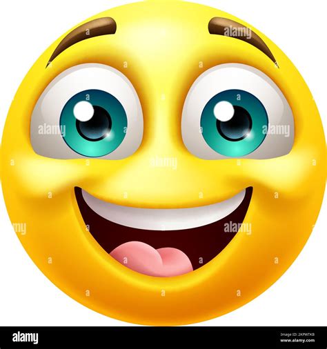 Happy Smiling Emoji Emoticon Face Cartoon Icon Stock Vector Image Art