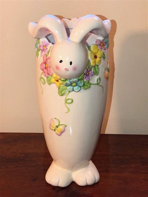 Vintage Ceramic Easter Bunny Vase Free Shipping Within Etsy Vintage