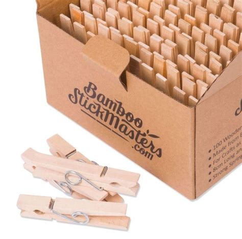 Eco Friendly Birch Wood Pegs Pack Compostable Durable