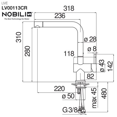 NOBILI LV00113CR LIVE Mitigeur d évier chromé