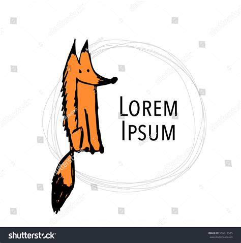 Cute Fox Sketch Your Design Stock Vector Royalty Free 555614515