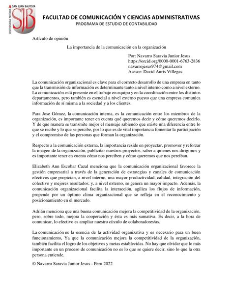 PDF La importancia de la comunicación en la organización