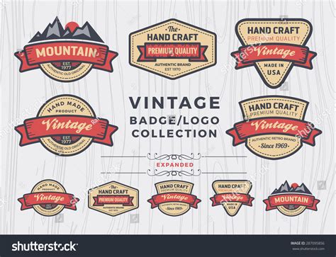 Set Vintage Badgelogo Design Retro Badge Stock Vector (Royalty Free ...