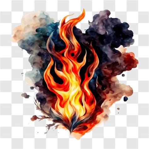 Download Colorful Fire Art | Wall Decor | Poster Design PNG Online ...