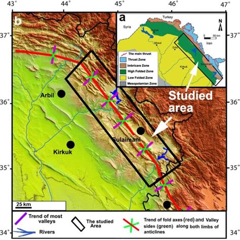 A Location Of The Studied Area On The Tectonic Map Of Iraq Modified