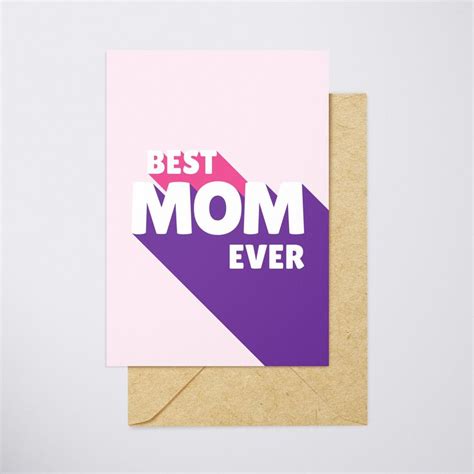 Best Mom Ever Mothers Day Card Birthday Card For Mom Etsy